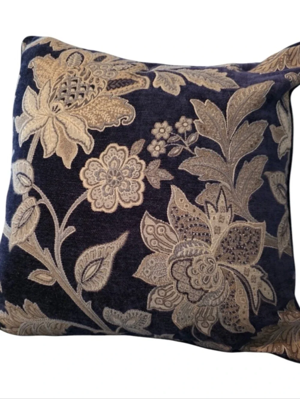 NWOT PIER 1 Velvet-Like Pillow In Blues And Tans